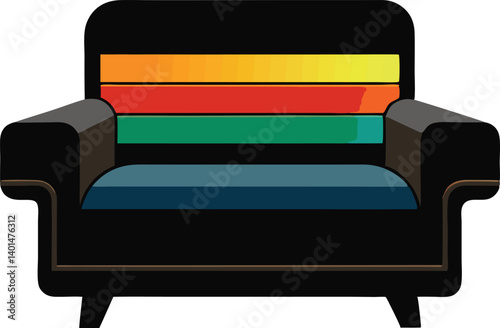 Recliner silhouette vector illustration in furniture vector idea