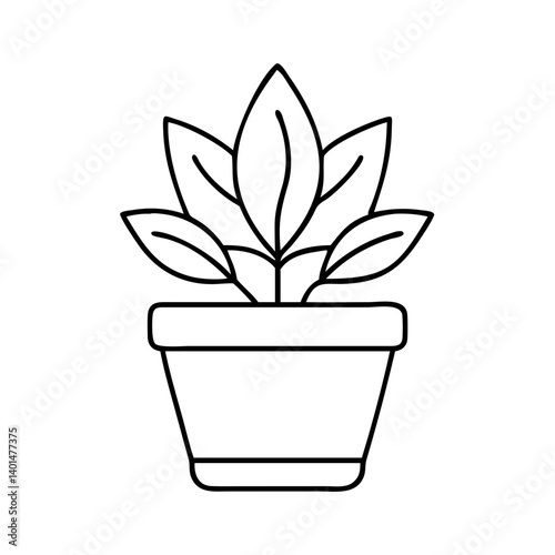 potted plant icon, potted plant line art - simple line art of potted plant, perfect for potted plant logos and icons
