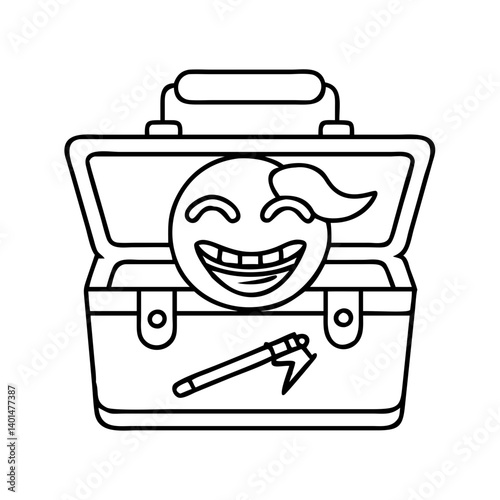 practical joke kit icon, practical joke kit line art - simple line art of practical joke kit, perfect for practical joke kit logos and icons