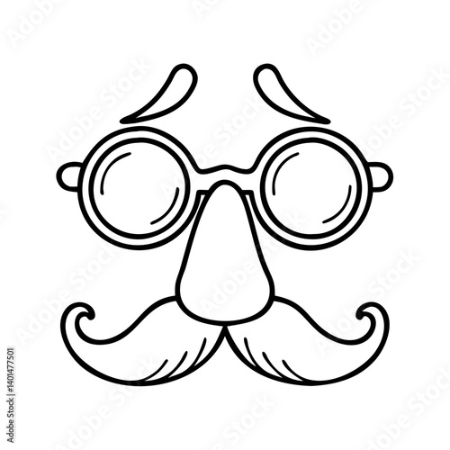 prank glasses funny nose and mustache icon