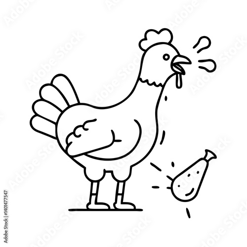prank rubber chicken icon, prank rubber chicken line art - simple line art of prank rubber chicken, perfect for prank rubber chicken logos and icons