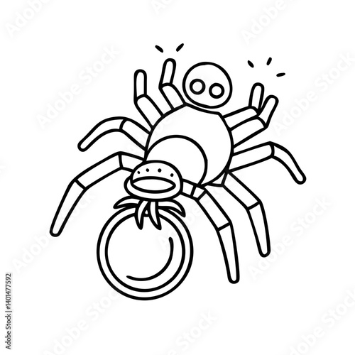prank spider ring icon, prank spider ring line art - simple line art of prank spider ring, perfect for prank spider ring logos and icons