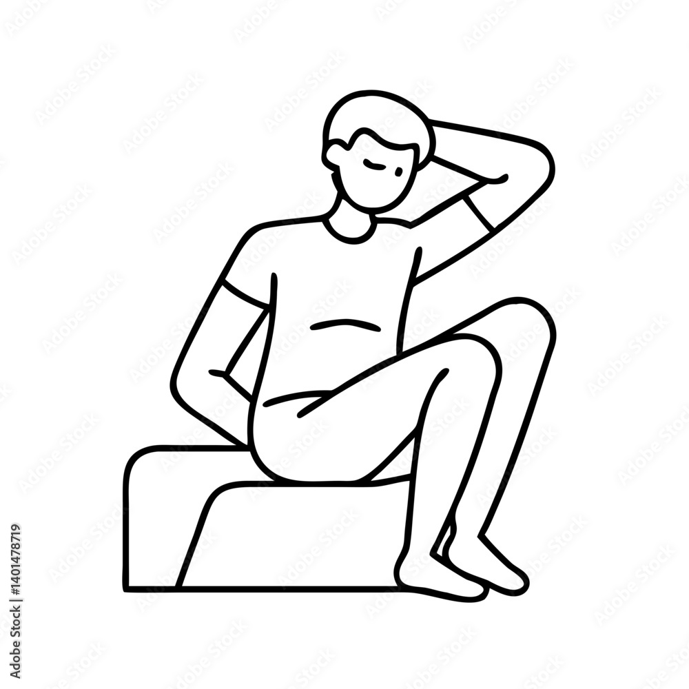 relaxed pose icon, relaxed pose line art - simple line art of relaxed pose, perfect for relaxed pose logos and icons relaxed pose icon, relaxed pose line art - simple line art of relaxed pose, perfect for relaxed pose logos and icons