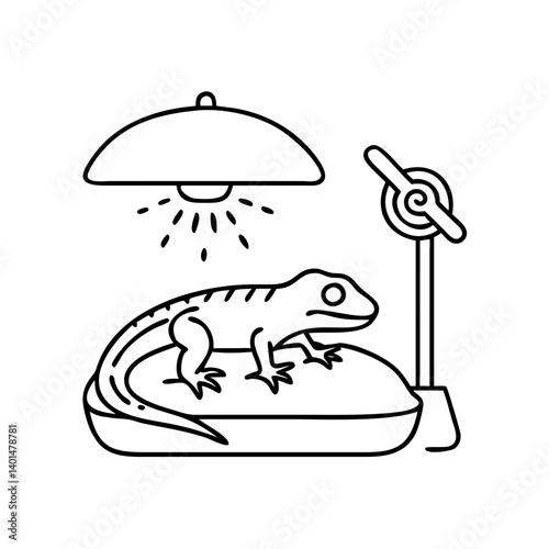 reptile basking lamp icon, reptile basking lamp line art - simple line art of reptile basking lamp, perfect for reptile basking lamp logos and icons