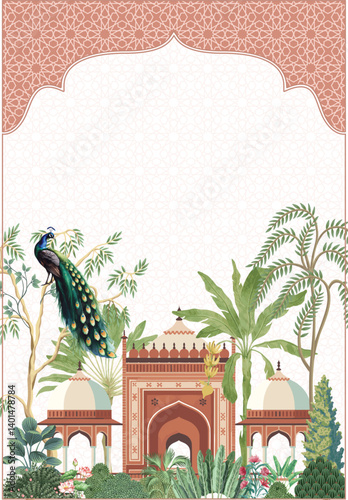 Elegant Mughal Wedding Invitation Design. Mughal Wedding Invitation Design. A Wedding Invitation with Timeless Elegance.
