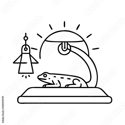 reptile basking lamp icon, reptile basking lamp line art - simple line art of reptile basking lamp, perfect for reptile basking lamp logos and icons