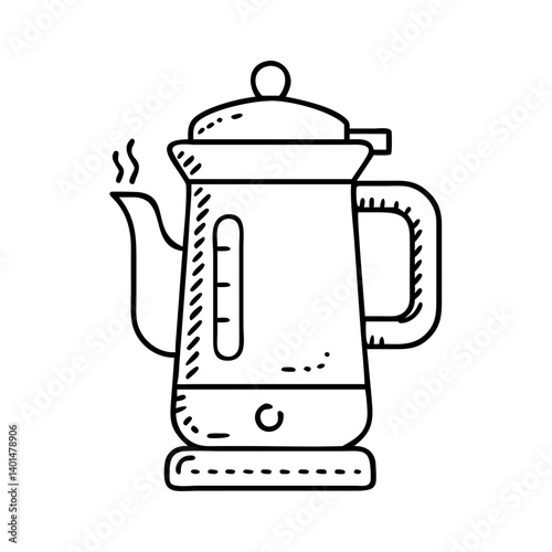 retro coffee percolator icon, retro coffee percolator line art - simple line art of retro coffee percolator, perfect for retro coffee percolator logos and icons
