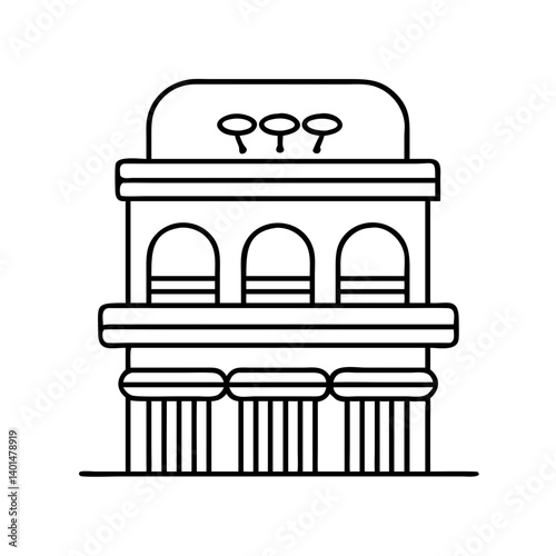 retro diner icon, retro diner line art - simple line art of retro diner, perfect for retro diner logos and icons