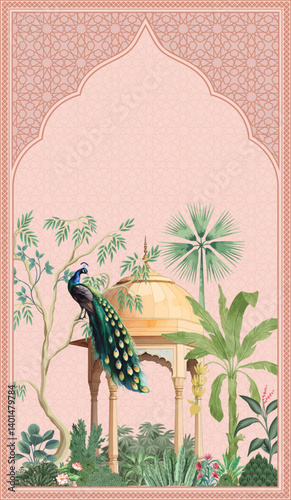 Elegant Mughal Wedding Invitation Design. Mughal Wedding Invitation Design. A Wedding Invitation with Timeless Elegance.
