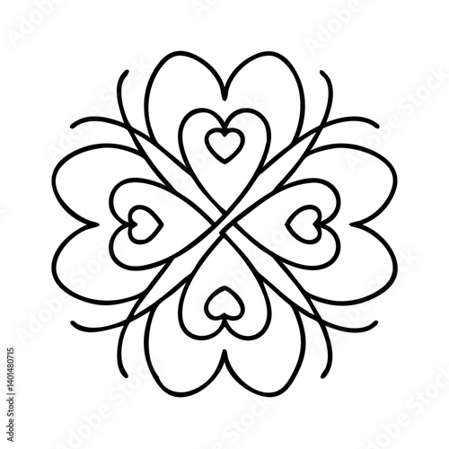 shamrock tattoo icon, shamrock tattoo line art - simple line art of shamrock tattoo, perfect for shamrock tattoo logos and icons