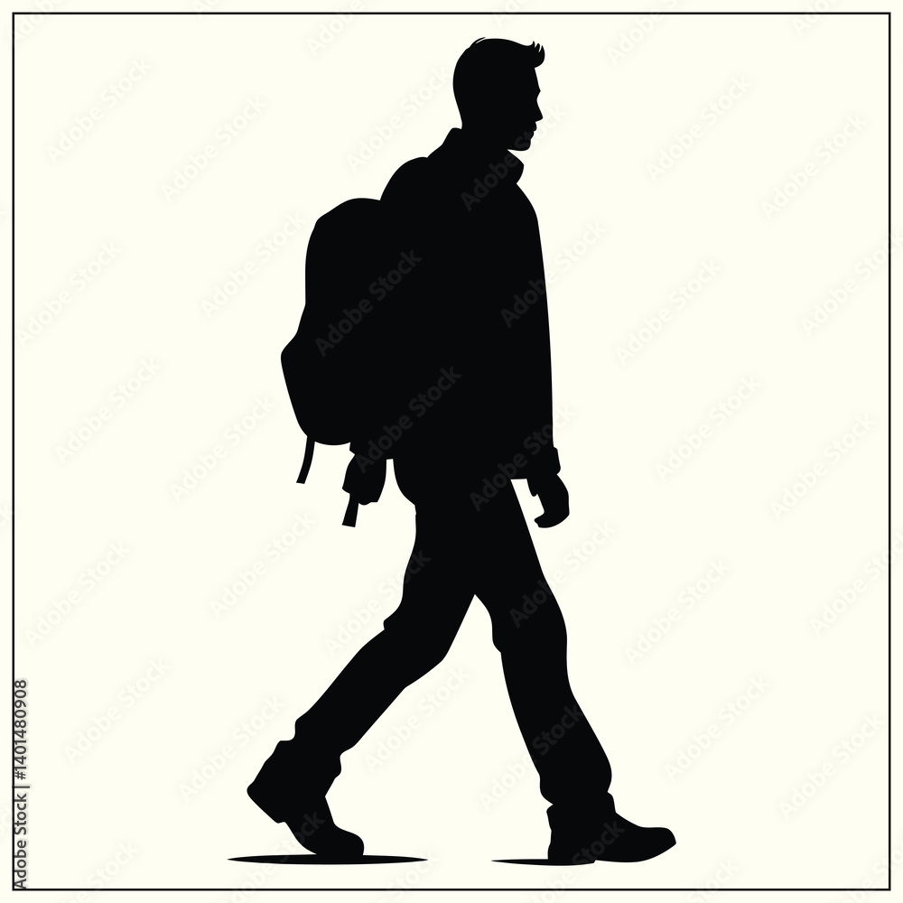 Silhouette of a Pedestrian, Walking Person
Silhouette of a Pedestrian, Walking Person