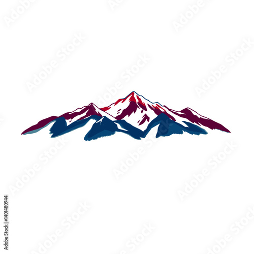 Majestic Mountain: A stunning illustration of snow-capped mountains reaching towards the sky, a symbol of resilience and the grandeur of the outdoors.
