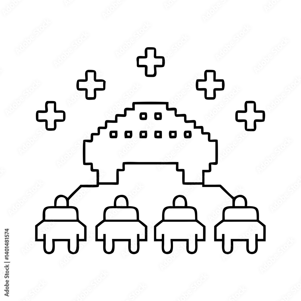 space invaders icon, space invaders line art - simple line art of space invaders, perfect for space invaders logos and icons