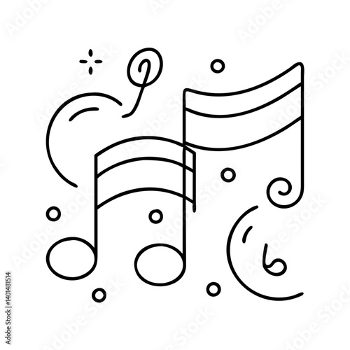 soothing music note icon, soothing music note line art - simple line art of soothing music note, perfect for soothing music note logos and icons