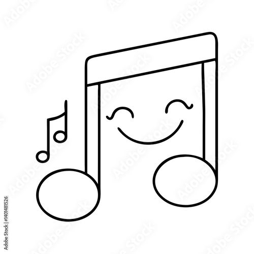 soothing music note icon, soothing music note line art - simple line art of soothing music note, perfect for soothing music note logos and icons