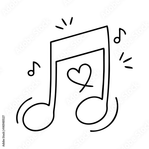 soothing music note icon, soothing music note line art - simple line art of soothing music note, perfect for soothing music note logos and icons