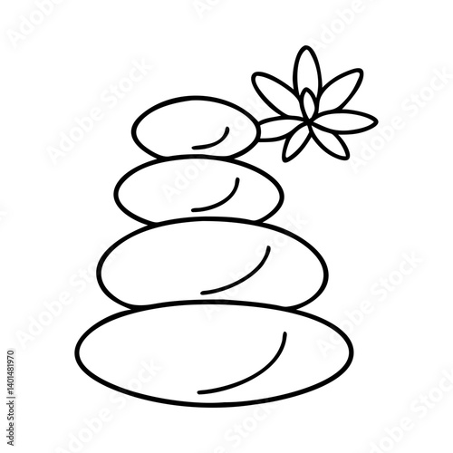 spa stones icon, spa stones line art - simple line art of spa stones, perfect for spa stones logos and icons