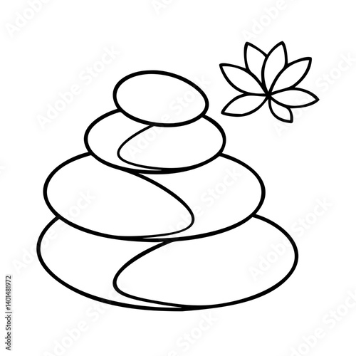 spa stones icon, spa stones line art - simple line art of spa stones, perfect for spa stones logos and icons