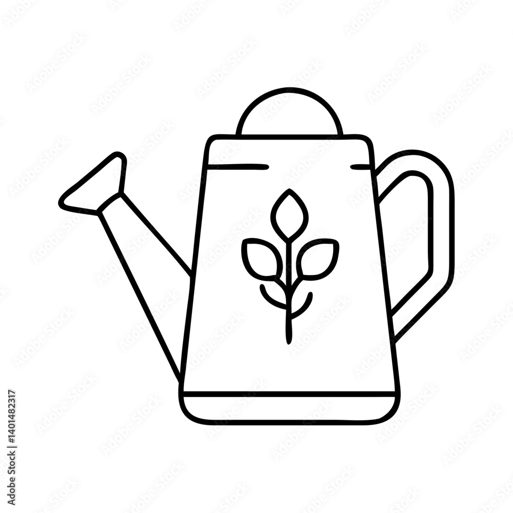 Obraz premium spring watering can icon, spring watering can line art - simple line art of spring watering can, perfect for spring watering can logos and icons