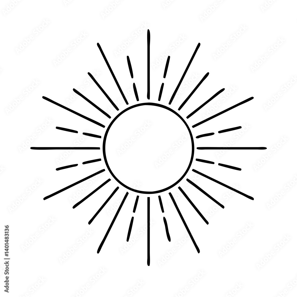 sunbeam icon, sunbeam line art - simple line art of sunbeam, perfect for sunbeam logos and icons sunbeam icon, sunbeam line art - simple line art of sunbeam, perfect for sunbeam logos and icons