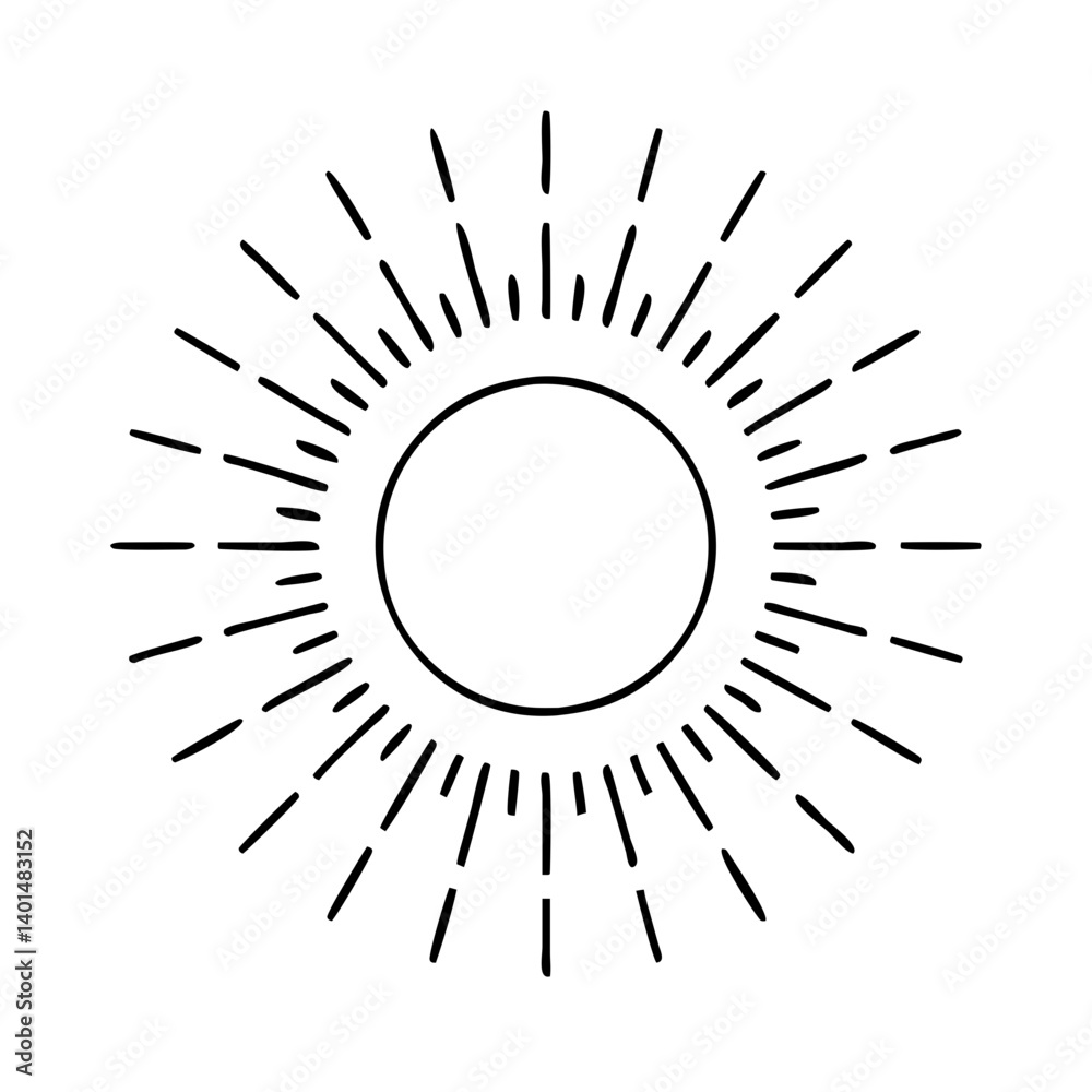 sunbeam icon, sunbeam line art - simple line art of sunbeam, perfect for sunbeam logos and icons sunbeam icon, sunbeam line art - simple line art of sunbeam, perfect for sunbeam logos and icons
