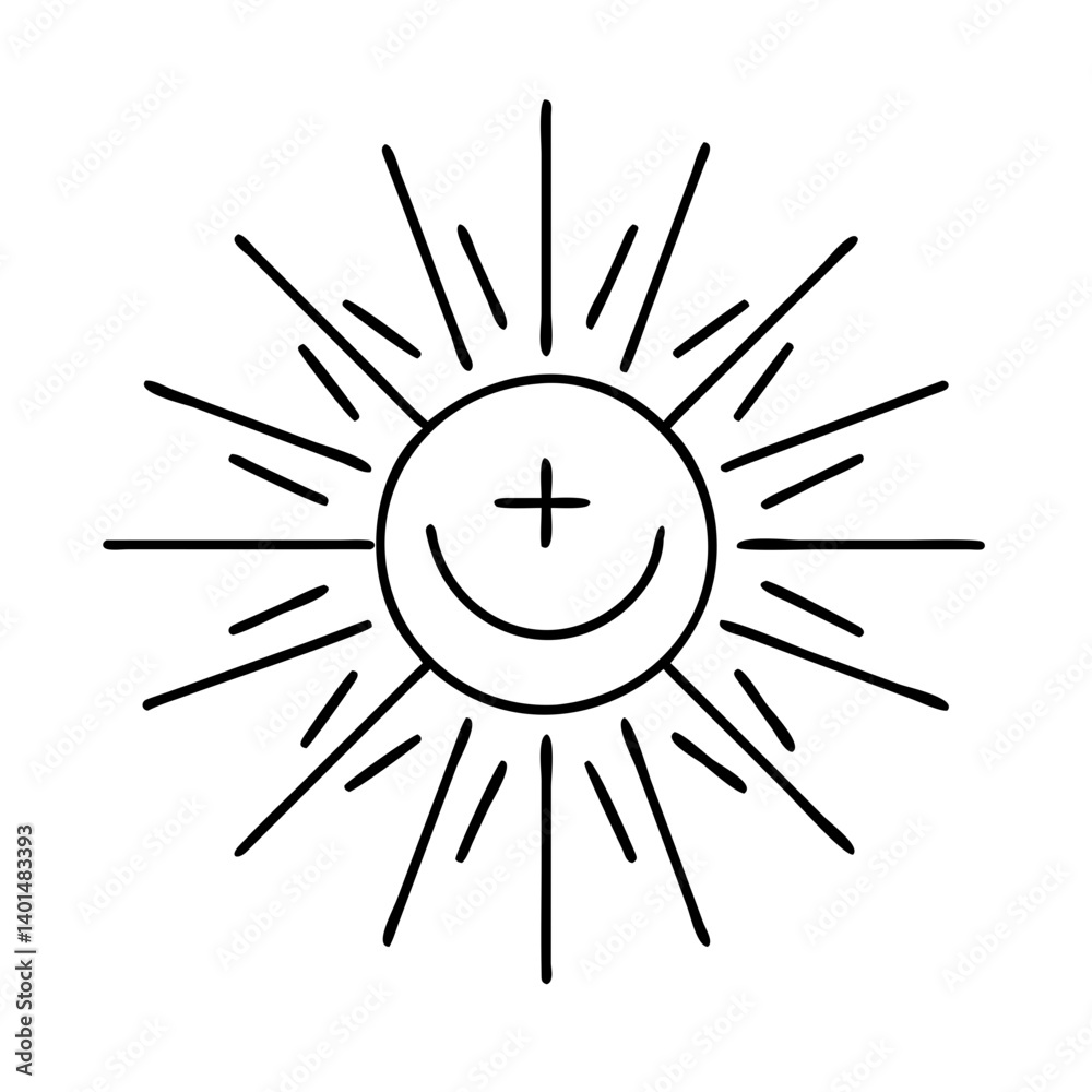 sun symbol positivity icon, sun symbol positivity line art - simple line art of sun symbol positivity, perfect for sun symbol positivity logos and icons
