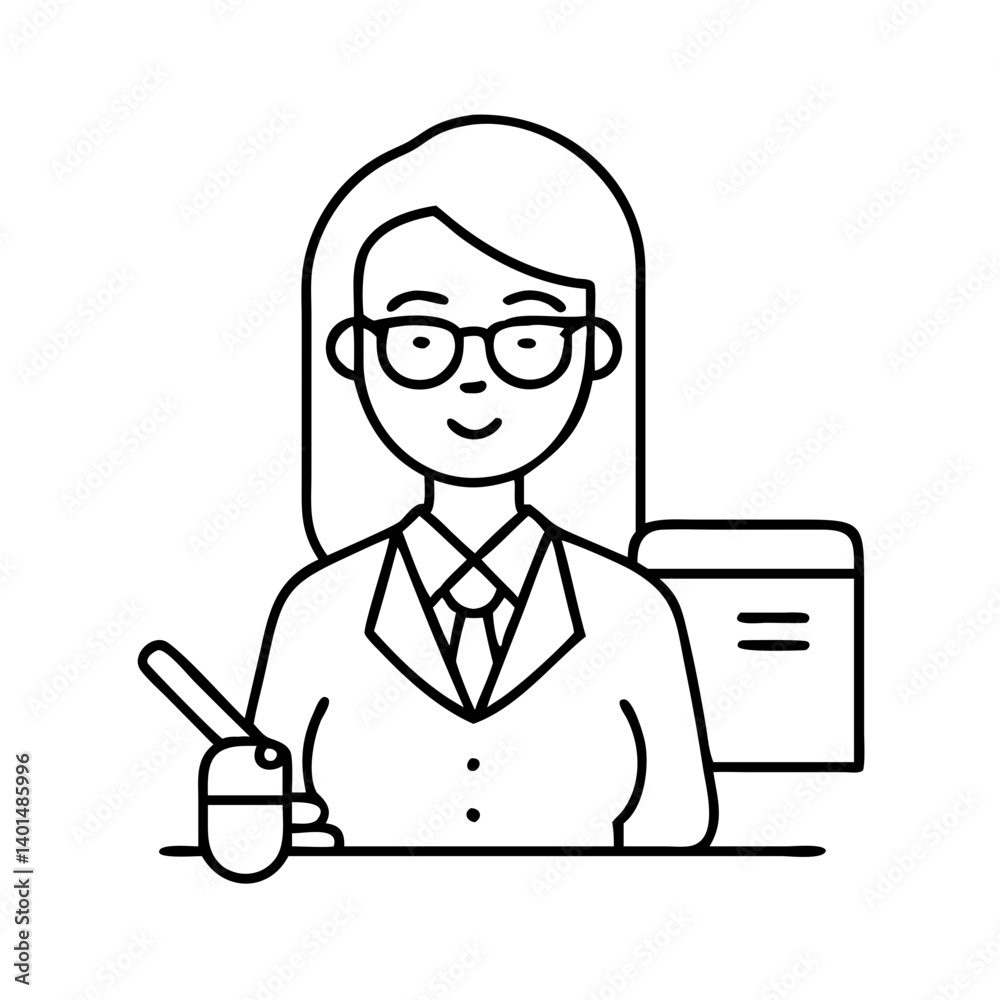 woman teacher icon, woman teacher line art - simple line art of woman teacher, perfect for woman teacher logos and icons woman teacher icon, woman teacher line art - simple line art of woman teacher, perfect for woman teacher logos and icons