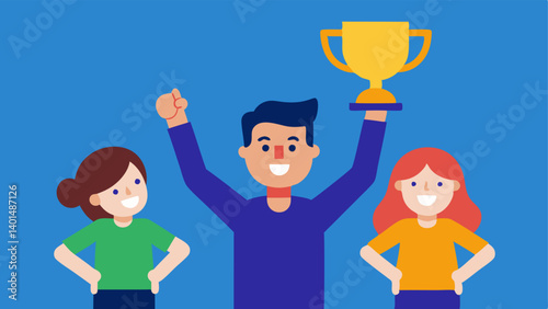 Game Night Champion A family member holding up a trophy or a homemade award celebrating a win in a playful manner.