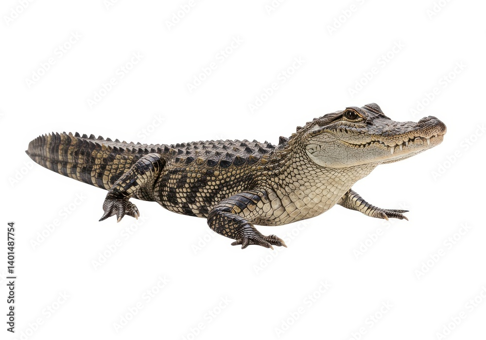 Isolated alligator reptile animal wildlife nature predator isolated on white background Isolated alligator reptile animal wildlife nature predator isolated on white background