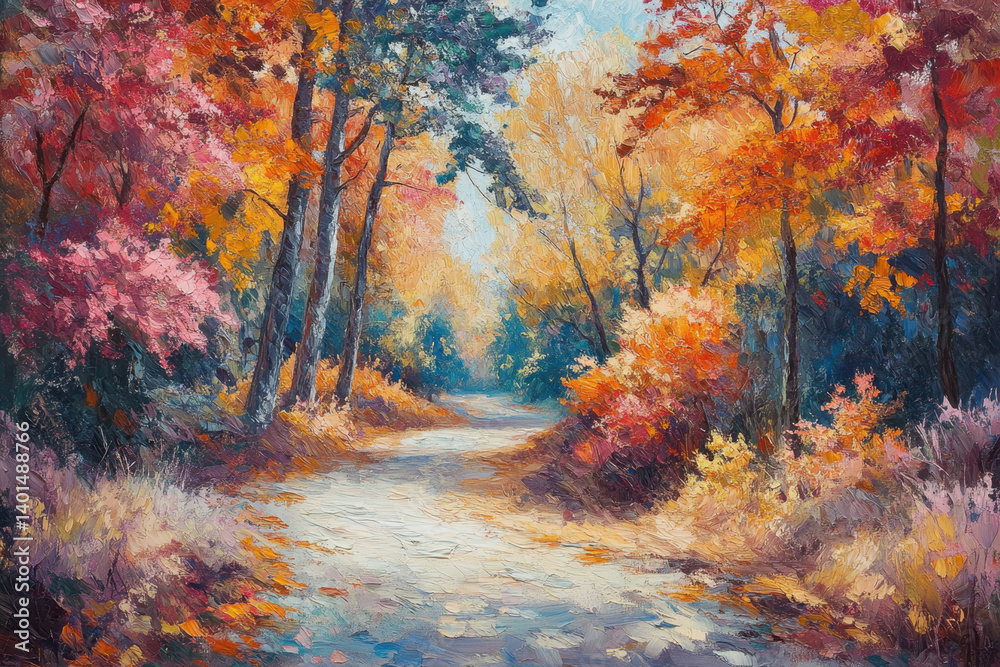 A path winds through a lush forest, dappled sunlight filtering through the dense canopy, leading the viewer deeper into the tranquil greenery. A path winds through a lush forest, dappled sunlight filtering through the dense canopy, leading the viewer deeper into the tranquil greenery.