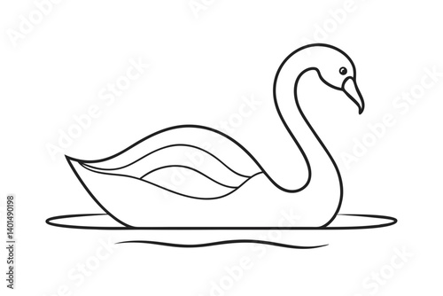 Elegant Waterfowl Minimal Line Art