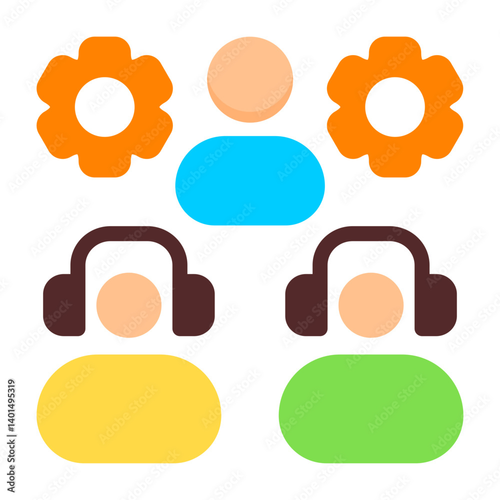 Supportive Team Flat Flat Icon