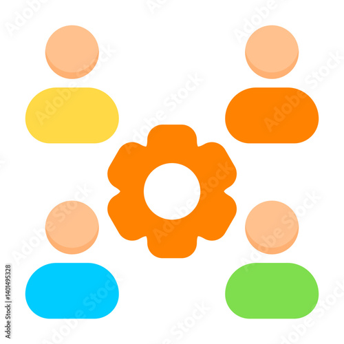 Collaborative Workflow Flat Flat Icon