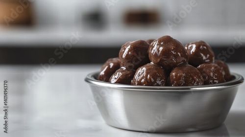 Wallpaper Mural A bowl of chocolate covered dough ready for serving as delicious treat for pets with ample copy space available Torontodigital.ca