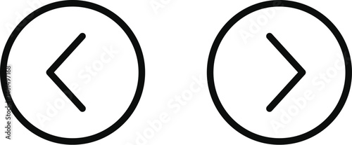 Back Next button icon. left right round caret icon
