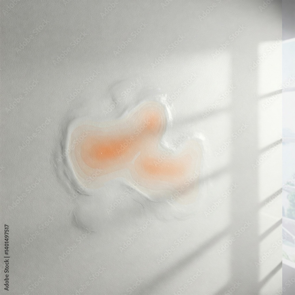 Fototapeta premium Adaptive plaster, wall transformation, smart material, moisture shift, visible texture