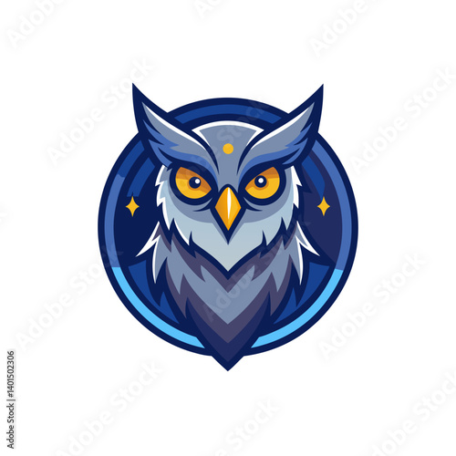 owl mascot logo for night explorer brand vector illustration