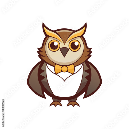 old school owl mascot for night caf brand vector illustration