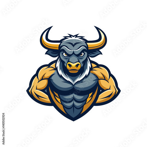 bull mascot logo icon for strong lager vector illustration