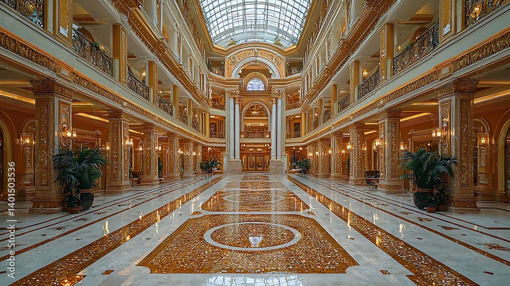Obraz premium Majestic marble columns with golden features high resolution picture