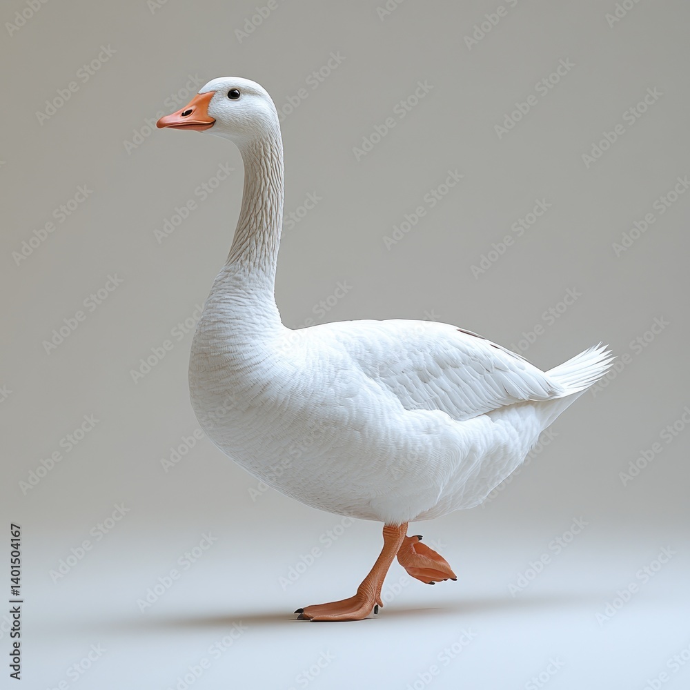 Obraz premium White goose in profile view