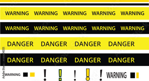 crime scene warning tape, Under construction warning tape illustration. Road, sign, worksite, hazard area, sign for road, caution ribbon banner for construction. Vector illustration