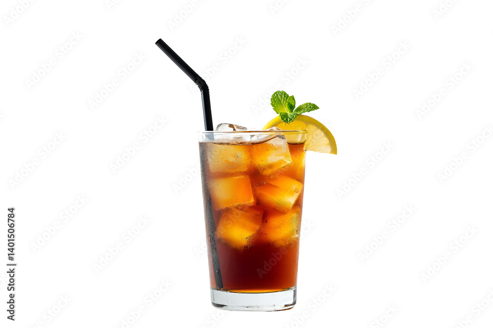 glass of tea with ice and lime glass of tea with ice and lime