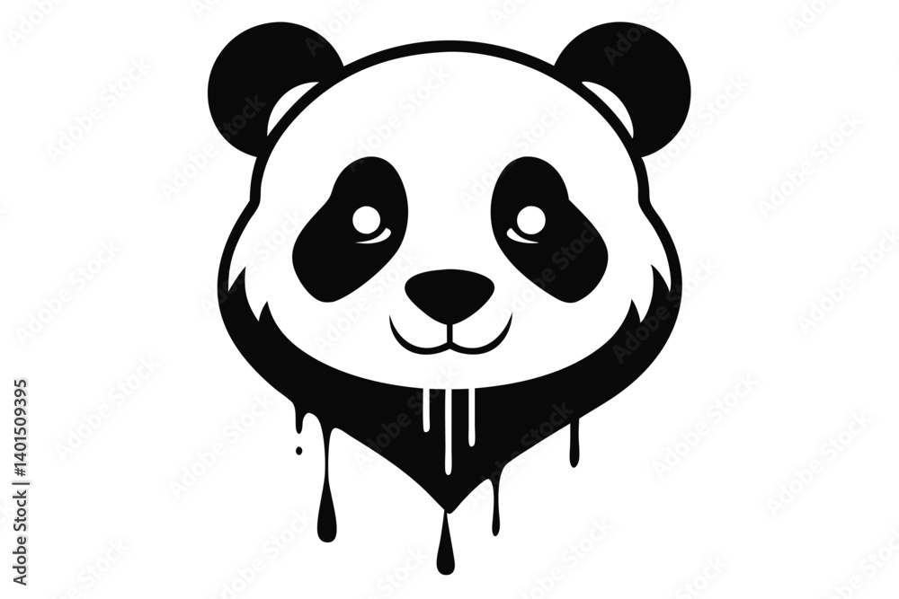 Fototapeta premium Panda Head Tattoo in Mythical Style