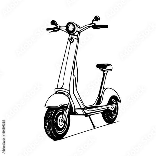 Electric scooter illustration in minimalist style  