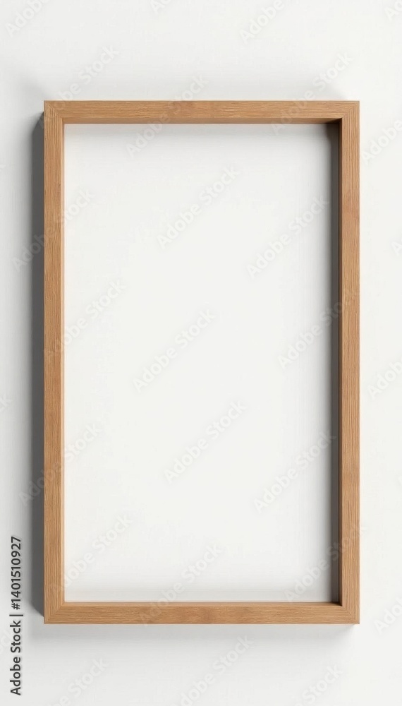 Simple wood frame, empty canvas, isolated on white, template, photography, natural Simple wood frame, empty canvas, isolated on white, template, photography, natural