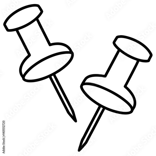 push pin isolated on white