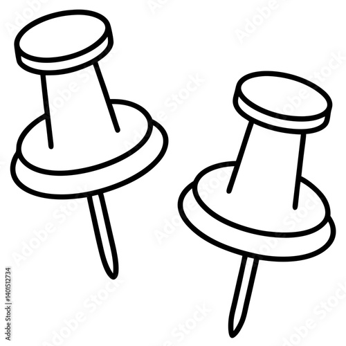 vector illustration of push pin
