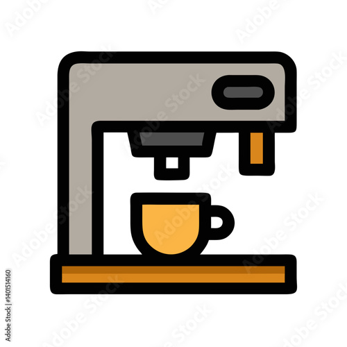 Coffee Maker Machine Icon Representing Brewing and Kitchen Appliances