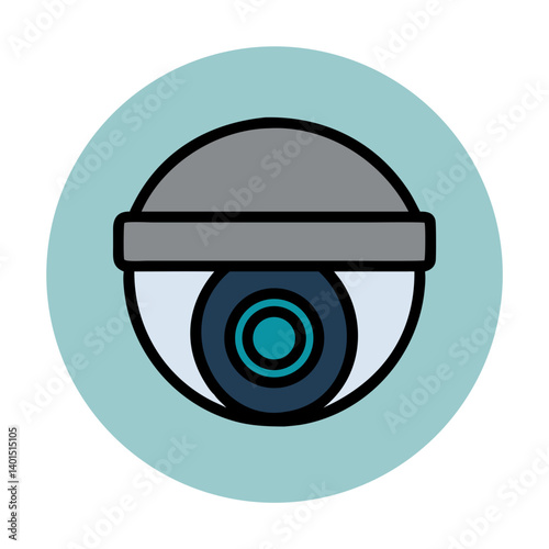 Dome Security Camera Icon Representing Surveillance and Property Protection